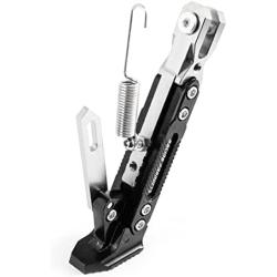 Motorcycle Kickstand, Universal Aluminum Alloy Kickstand Foot Side Stand Adjustable Tripod Holder for Scooter Modified Motor (Silver)