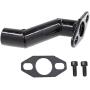 JRL 32mm-40mm Black Offset Intake Manifold and Gasket For 49cc 66cc 80cc Motorized Bike Motorised Bicycle (Black)