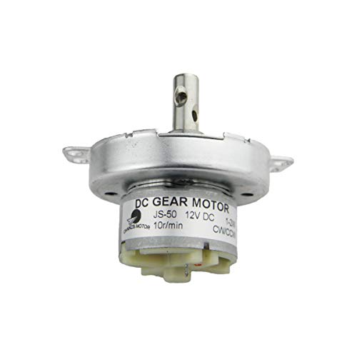 CHANCS 12V DC Gearbox Motor JS-50 10RPM CW/CCW Electric Motor with M4 Thread Hole Shaft Reduced DC Motor