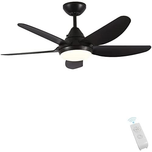 Indoor Ceiling Fan Light Fixtures -Black Remote LED 40 Ceiling Fans For Bedroom,Living Room,Dining Room Including Motor,5-Blades,Remote Switch (Black)