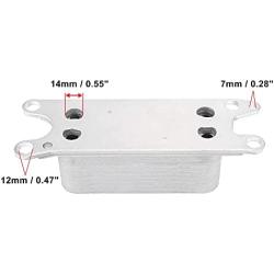 X AUTOHAUX 5184294AE Automatic Engine Oil Cooler Metal 17 Rows Silver Tone for Chrysler 200 300 2011-2013