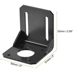 MECCANIXITY Motor Bracket Motor Mounting Holder 53x50x51mm Black for 42mm NEMA 17 Stepper Motor with Screws