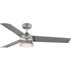 Edwige Collection 3-Blade Painted Nickel 52-Inch DC Motor LED Contemporary Ceiling Fan