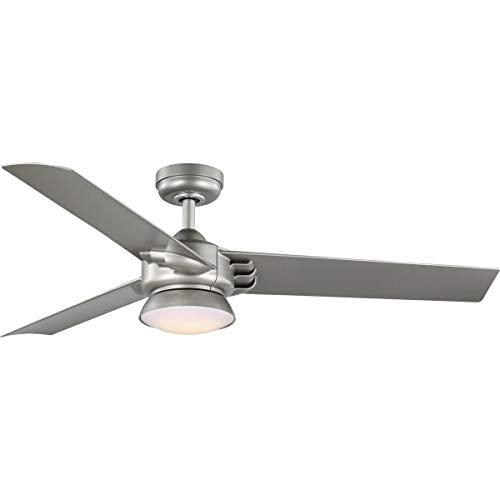 Edwige Collection 3-Blade Painted Nickel 52-Inch DC Motor LED Contemporary Ceiling Fan