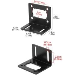 370 Mounting Bracket with Screw Worm Gear Motor Fixed Fastener DIY Parts DC Motor Holder (Single-Side Bracket) - 2 Pack