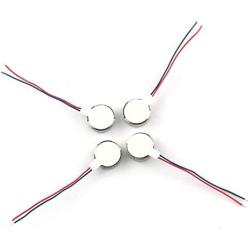 E-outstanding 4-Pack 1027 Mini Vibration Motor with 35mm Length Lead Wire DC 3V 85mA 12000rpm Flat Vibrating Moteur Button Motors for Mobile Phone Tablet Household Appliances 10x2.7mm