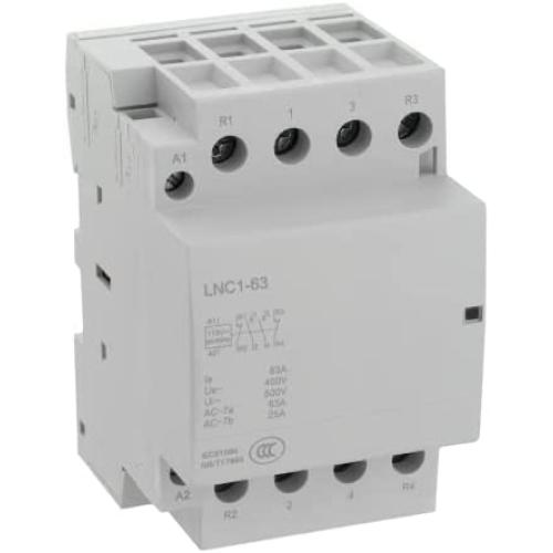 SHOPCORP 63 Amp 4 Pole 2NO 2NC IEC Contactor 110V - 40Amp General Purpose Contactor for Home and Industrial uses with DIN Rails