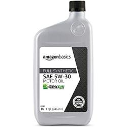 Amazon Basics 6-pack of Full Synthetic Motor Oil, SN Plus, dexos1-Gen2, 5W-30, 1 Quart