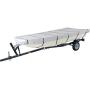 WFLNHB 600D Marine Grade Heavy Duty Trailerable Boat Cover Replacement for Jon Boat-Grey