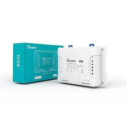 SONOFF 4CH R3 Smart Switch,4 independently Channel WiFi Remote Time Switch, LAN Control, Inching/Self -locking Mode, Works with Alexa,& Google Home Assistant