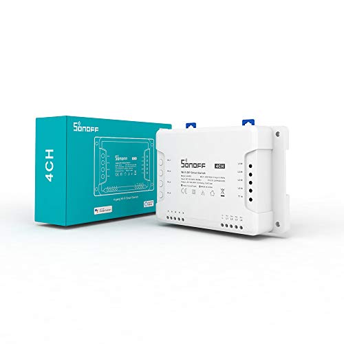 SONOFF 4CH R3 Smart Switch,4 independently Channel WiFi Remote Time Switch, LAN Control, Inching/Self -locking Mode, Works with Alexa,& Google Home Assistant