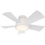 Vox Smart Indoor and Outdoor 5-Blade Flush Mount Ceiling Fan 38in Matte White with 3000K LED Light Kit and Remote Control works with Alexa, Google Assistant, Samsung Things, and iOS or Android App