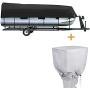 iCOVER 17-20ft Trailerable Pontoon Boat Cover with 600D Heavy Duty Outboard Motor Cover