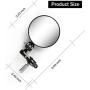 SINGARO Motorcycle Mirror, Motorcycle Universal with 7/8 Handlebar Stem End Mirror, Rotatable and Adjustable Angle, Motorcycle Exterior Accessories – Round