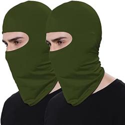 Pack of 2 Bandana Face Hat for Outdoor Airsoft Motorcycle Ski Mask Winter Sun Balaclava Black Tactical Hood Helmet Face Cover