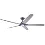 Luminance Dorian Eco 72 Inch Ceiling Fan with Light | Dimmable LED Fixture with Premium DC Motor | 6-Speed Wall Control with Gray Solid Wood Blades with and Downrod Mount, Graphite