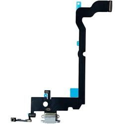 Johncase OEM Charging Port Dock Connector Flex Cable + Microphone + Vibrating Motor Buckle Replacement Part Compatible for iPhone Xs MAX All Carriers (White)