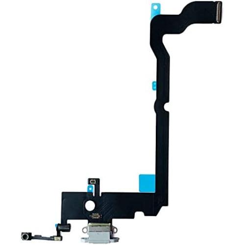 Johncase OEM Charging Port Dock Connector Flex Cable + Microphone + Vibrating Motor Buckle Replacement Part Compatible for iPhone Xs MAX All Carriers (White)