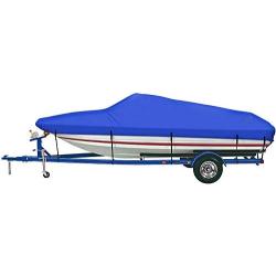 iCOVER Trailerable Boat Cover- 17-19 600D Water Proof Heavy Duty,Fits V-Hull,Fish&Ski,Pro-Style,Fishing Boat,Utiltiy Boats, Runabout,Bass Boat,up to 17ft-19ft Long and 96