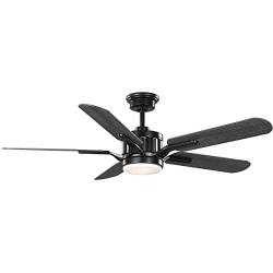 Claret Collection 5-Blade Reversible Distressed Ebony/Grey Weathered Wood 54-Inch DC Motor LED Transitional Ceiling Fan