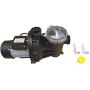 FibroPool 0.75HP Swimming Pool Pump for Above Ground Pools - 3/4 Horsepower - Designed and Assembled in USA - Hose Adapters Included - High Efficiency Single Speed Motor With Clear Top Lid - ABG075