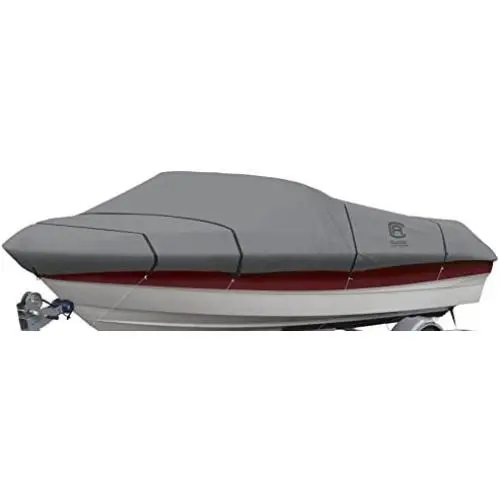 Couverture de bateau traîtable Classic Accessories Lunex RS-1 - Convient aux bateaux à coque en V de 17-19 pieds, hors-bord et injection, (Largeur maximale de bordure de 102 pouces), Gris, Numéro de modèle 20-143-111001-00 Couverture de bateau traîtable Classic Accessories Lunex RS-1 - Convient aux bateaux à coque en V de 17-19 pieds, hors-bord et injection, (Largeur maximale de bordure de 102 pouces), Gris, Numéro de modèle 20-143-111001-00