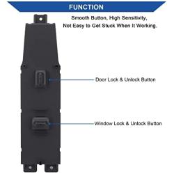 Obaee Power Window Switch Front Right Passenger Side Door Lock Control Button Compatible with Jeep Cherokee 1997 1998 1999 2000 2001 2 Door 4 Door Replacement OEM 56009451AC 56009451AB 1S2196 DS1233