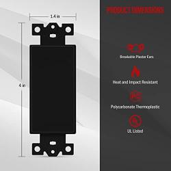 ENERLITES Blank Adapter Insert for Decorator Wall Plates, Unbreakable Polycarbonate Thermoplastic, UL Listed, 6001-BK-5PCS, Black, 5 Piece