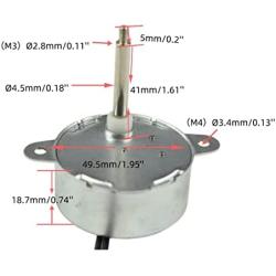 CHANCS Synchronous Motor TYC-40 AC 12V 5RPM Shaft Length 4.6cm for Fiber Optic Christmas Ornament (2PCS)