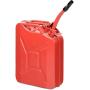 BUSHLY 5 Gallon 20 Liter Jerry Fuel Can, Portable Steel Gasoline Container with Flexible Spout & Vent, Durable Tank for Cars, Trucks, Motorcycle, Cross-country, Travel Green, Red