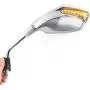KiWAV Magazi Fist Chrome Motorcycle Mirrors with Oi Flash Controller 16 Flash Mode compatible for Scooter
