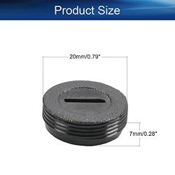 Heyiarbeit Carbon Brush Holder Caps 20mm O.D. 7mm Thickness Electric Motor Brush Cover Plastic Fitting Thread Black 5pcs