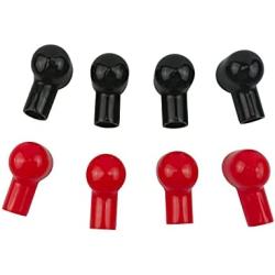 8 Pcs Red and Black Battery Terminal Boots Insulating Covers, PVC Cable Lug Protector Cover Lug caps for Auto Marine Commercial and Power Sports, Insulating Rubber Covers Skins Tool Parts