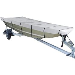 Jon Boat Cover 12ft, 100% Waterproof Heavy Duty 600D Cover, Fits 12 ft Length, Beam Width up to 56, with Motor Cutout