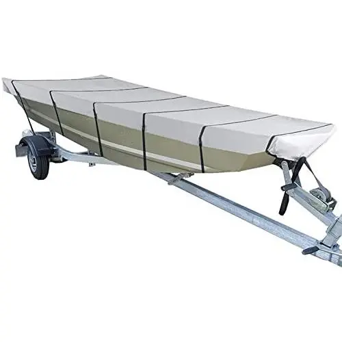 Jon Boat Cover 12ft, 100% Waterproof Heavy Duty 600D Cover, Fits 12 ft Length, Beam Width up to 56, with Motor Cutout Jon Boat Cover 12ft, 100% Waterproof Heavy Duty 600D Cover, Fits 12 ft Length, Beam Width up to 56, with Motor Cutout