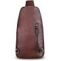 Genuine Leather Sling Bag Crossbody Motorcycle Bag Handmade Chest Bag Hiking Daypack Retro Shoulder Backpack (Coffee)