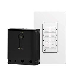 TOPGREENER Wi-Fi Single Relay Module with Smart Light Switch Wi-Fi Scene Controller, Hidden Smart Switch for Fans, Outlets, Switches, 2.4GHz Network, UL Listed