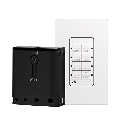 TOPGREENER Wi-Fi Single Relay Module with Smart Light Switch Wi-Fi Scene Controller, Hidden Smart Switch for Fans, Outlets, Switches, 2.4GHz Network, UL Listed