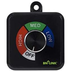 BN-LINK Exhaust Fan Speed Controller Variable 3 Speed Ceiling Vent Fan Control Adjuster Cordless for Duct Inline Fan Vent Blower Controller Wireless for Ventilation Fans 4.8A / 600W