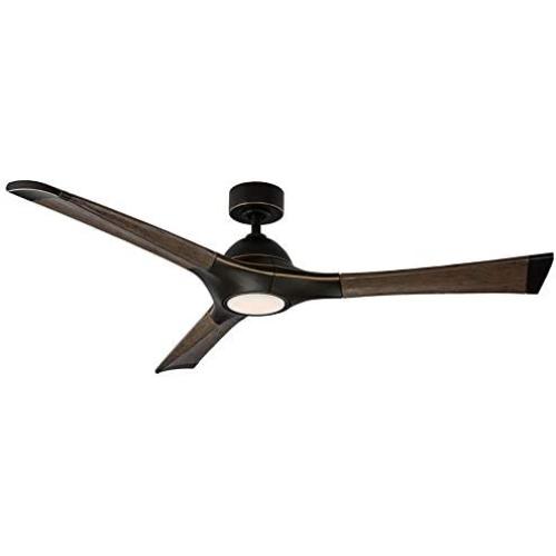 Woody Smart Indoor and Outdoor 3-Blade Ceiling Fan 60in Oil Rubbed Bronze/Dark Walnut with 3000K LED Light Kit and Remote Control works with Alexa, Google Assistant, Samsung Things, and iOS or Android App