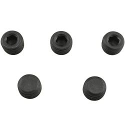 Hahiyo 1/4 Inches NPT Hex Socket Plug Smooth Threads Seal Tight Allen Head Carbon Steel Pipe Fitting Bright Finish Multi Function 5 Pieces for Motor Drainage Hole Water Line Empty Ports