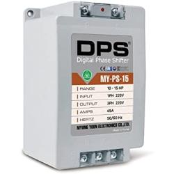 Single Phase to 3 Phase Converter, MY-PS-15 Model, Suitable for 10Hp(7.5Kw) 30Amps 200-240V 3 Phase Motor, One DPS Should Be Used for One Motor, Input/Output 200V-240V, Digital Type