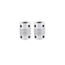 Xnrtop 6.35mm to 6.35mm Shaft Coupling 25mm Length 18mm Diameter Stepper Motor Coupler Aluminum Alloy Joint Connector for 3D Printer CNC Machine DIY Encoder(Pack of 2）
