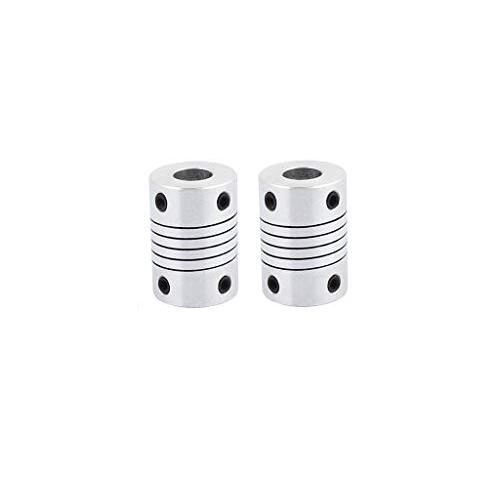 Xnrtop 6.35mm to 6.35mm Shaft Coupling 25mm Length 18mm Diameter Stepper Motor Coupler Aluminum Alloy Joint Connector for 3D Printer CNC Machine DIY Encoder(Pack of 2）