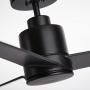 Noble Home Modern Ceiling Fan with Remote | Outdoor Wet Rated Fixture with Premium DC Motor and 6 Speed Controller | Downrod Mount for Overhead Hanging, Black, 54 Inch