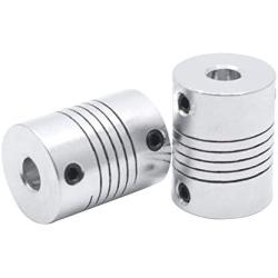 BTMB 2pcs Flexible Couplings 5mm to 6mm Aluminum Stepper Motor Shaft Coupler for 3D Printer CNC Machine DIY(19x25mm)
