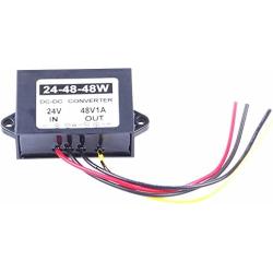 DC 24V Step up to 48v Converter Regulator 1A 48W Power Supply Adapter for Motor Car Truck Vehicle Boat Solar System etc.(Accept DC 18-32V Inputs) (1A)