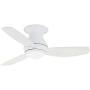Luminance kathy ireland HOME Curva Sky LED Outdoor Ceiling Fan with Light Kit, 44 Inch | Modern Flush Mount Fixture with Weather Resistant Blades | Dimmable with Remote Control, Appliance White
