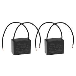 uxcell Ceiling Fan Capacitor CBB61 25uF 250V AC 2 Wires Metallized Polypropylene Film Capacitor 48x38x26mm for Electric Fan Pump Motor Generator 2Pcs