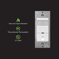 TOPGREENER Motion Detector Light Switch, in Wall Sensor Switch, Occupancy Sensor Switch 500W LED CFL 1/4HP, Wall Plates Included, Neutral Wire Required, TDOS5, White, 2 Pack